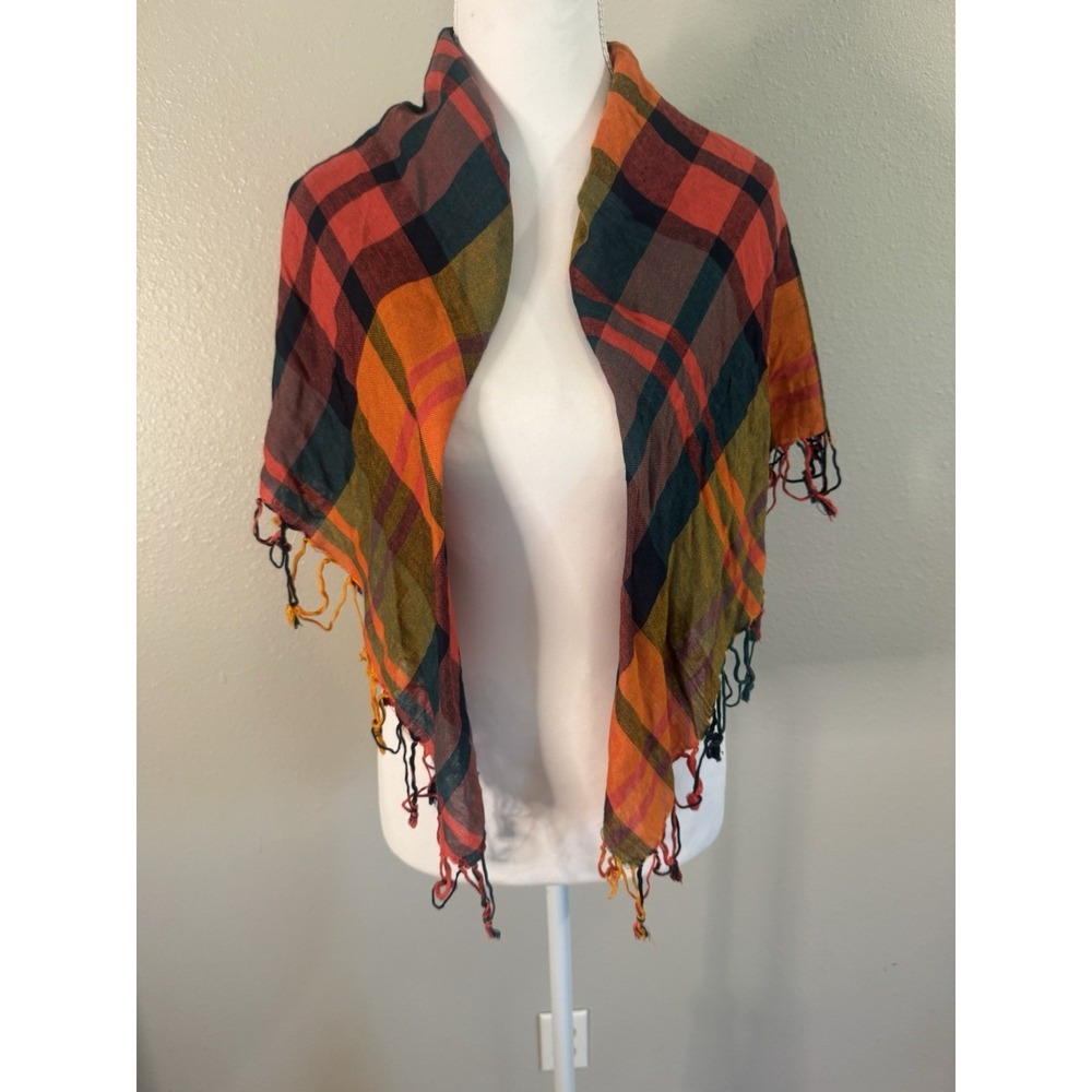 H&M Divided Plaid Scarf 35x35 Versatile Boho Whimsigoth Wrap Top